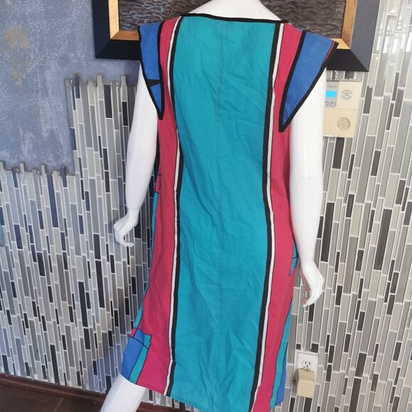 Vintage Oscar de la renta cotton blend striped dress size S 0061 - Picture 2 of 6